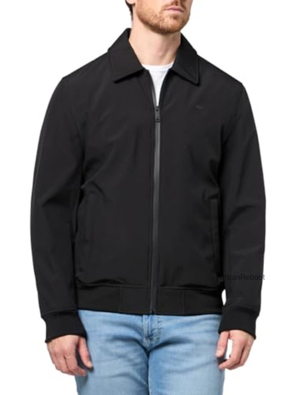 Mens Lightweight Golf Bomber Jacket Laydown Collar Full Zip